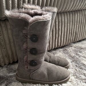 UGG Gray Bailey Button Boots